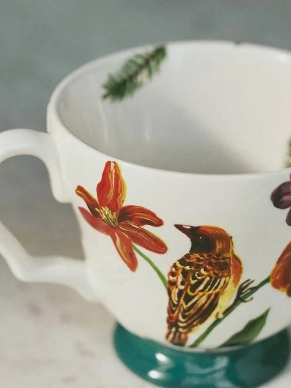 NIB Anthropologie Nathalie Lete Marias Bird Mug Finch